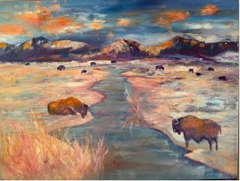 Down by the River's Edge — Oil on canvas
